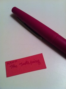 Pen for scale. Eensy! Weensy!